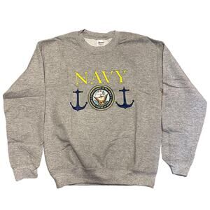 Department Of The Navy Gray Cotton Blend Sweater Small